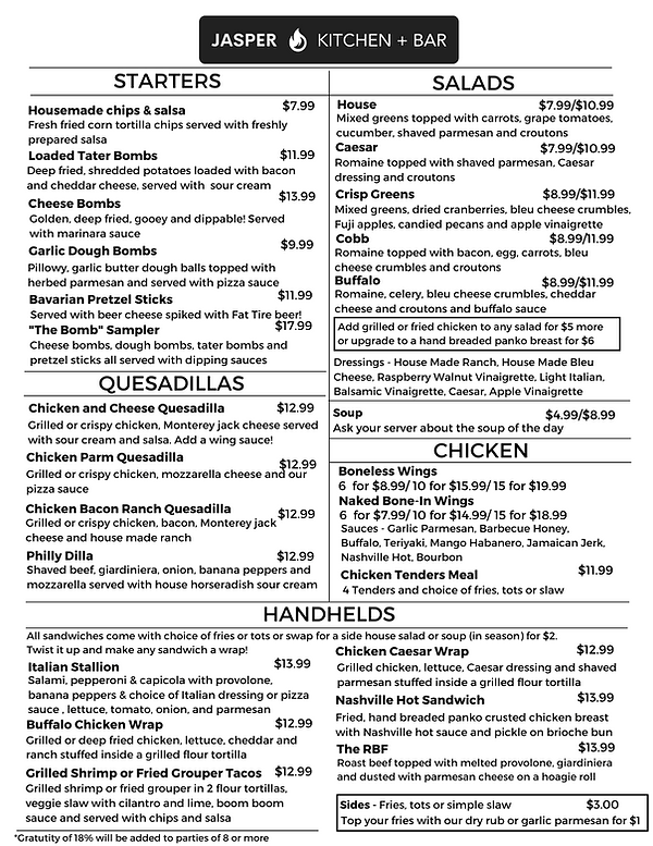 Lunch/Dinner | Jasper Kitchen Bar